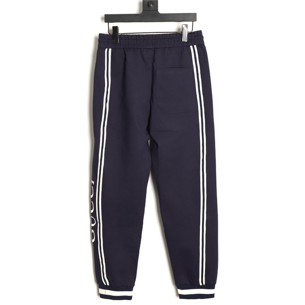 Gucci Double-Stripe Logo Drawstring Trousers - Navy