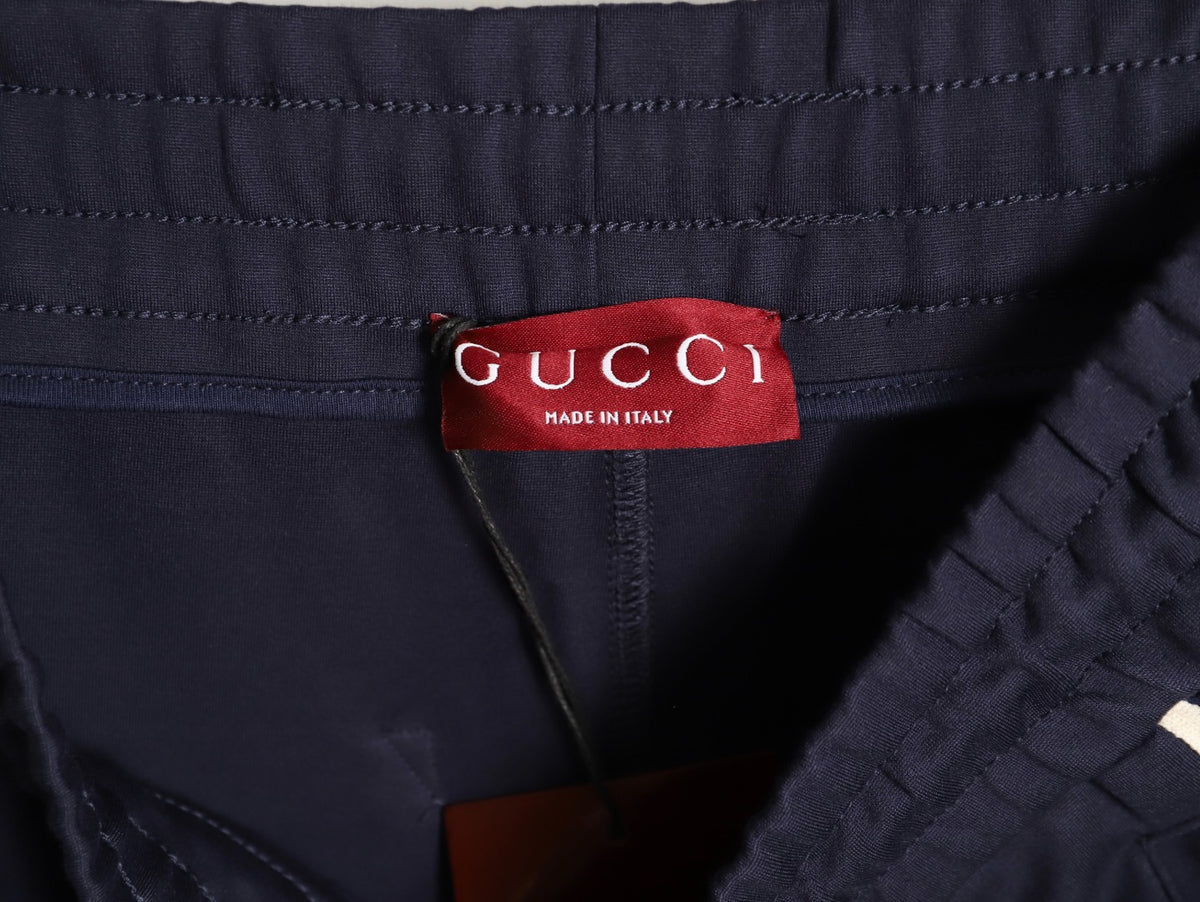 Gucci Double-Stripe Logo Drawstring Trousers - Navy