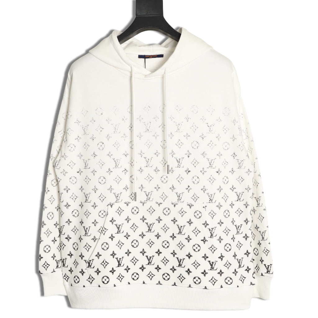Louis Vuitton Gradient Monogram-Style Pullover Hoodie - White
