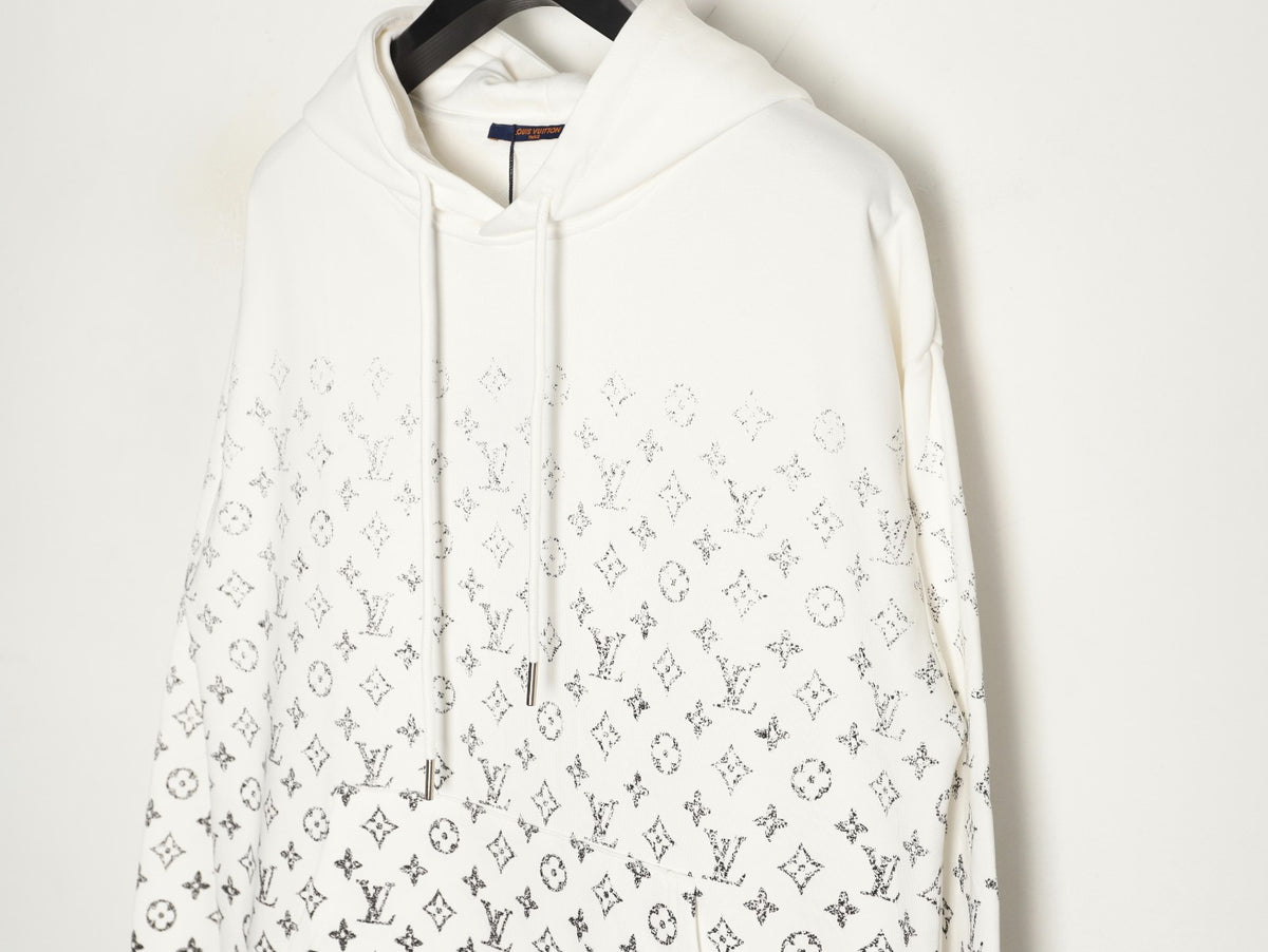 Louis Vuitton Gradient Monogram-Style Pullover Hoodie - White
