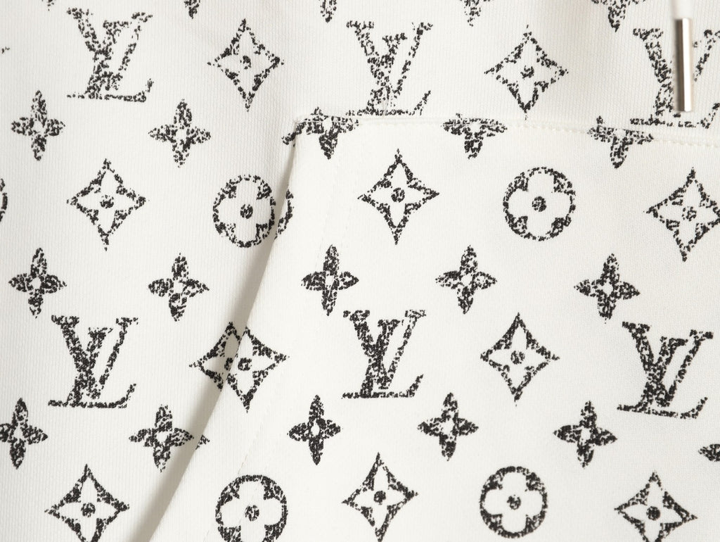 Louis Vuitton Gradient Monogram-Style Pullover Hoodie - White