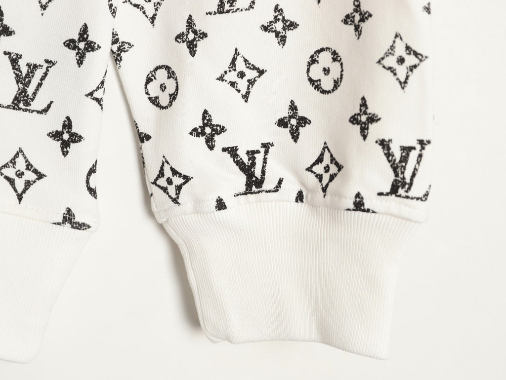 Louis Vuitton Gradient Monogram-Style Pullover Hoodie - White