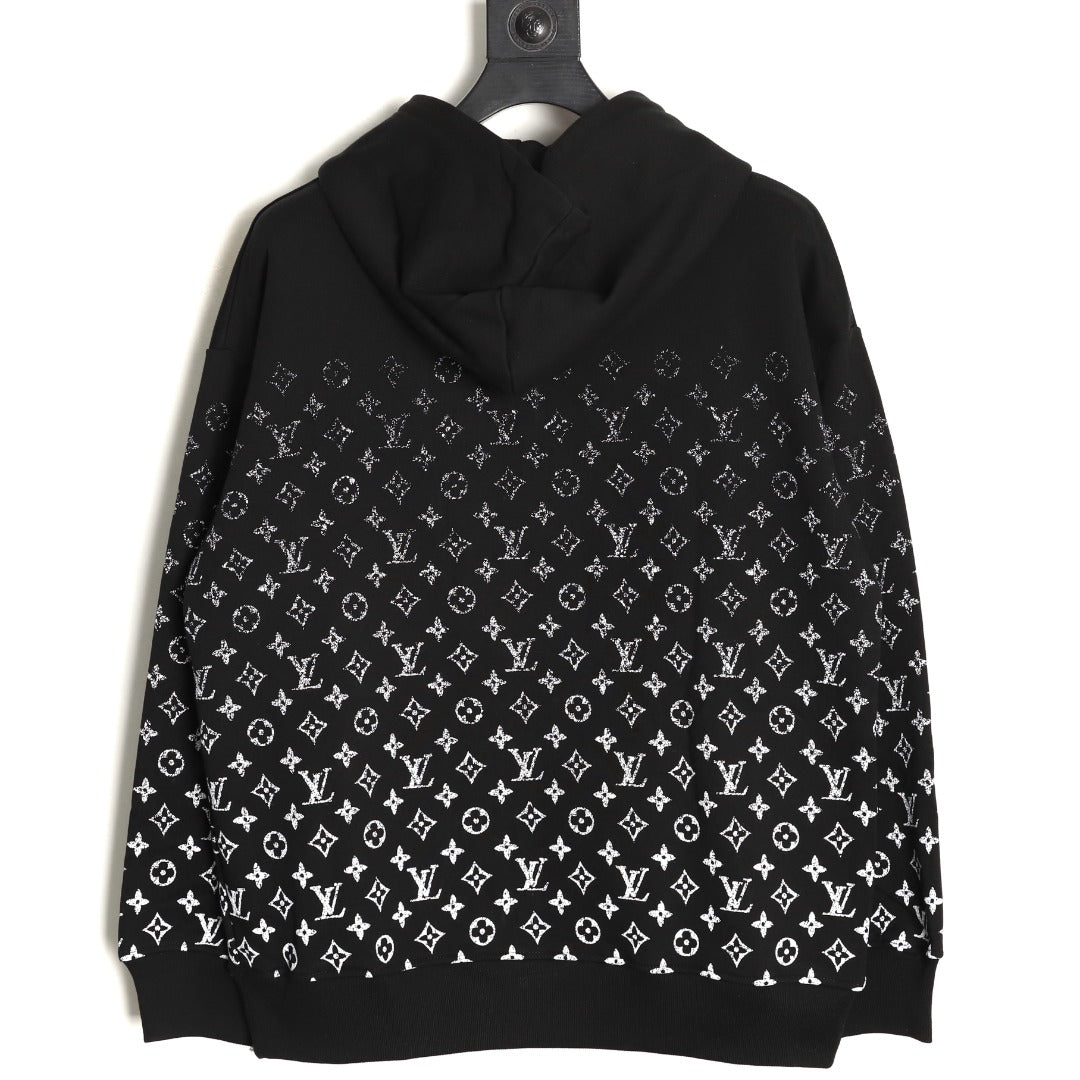 Louis Vuitton Gradient Monogram-Style Pullover Hoodie - Black