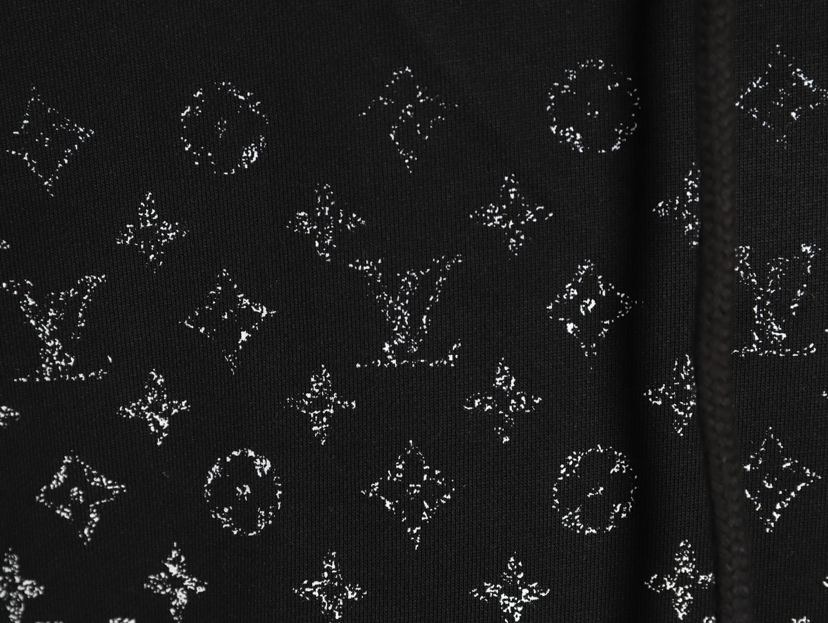 Louis Vuitton Gradient Monogram-Style Pullover Hoodie - Black