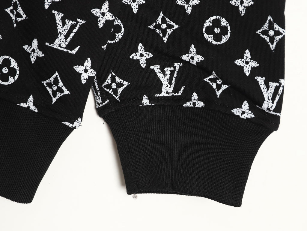 Louis Vuitton Gradient Monogram-Style Pullover Hoodie - Black