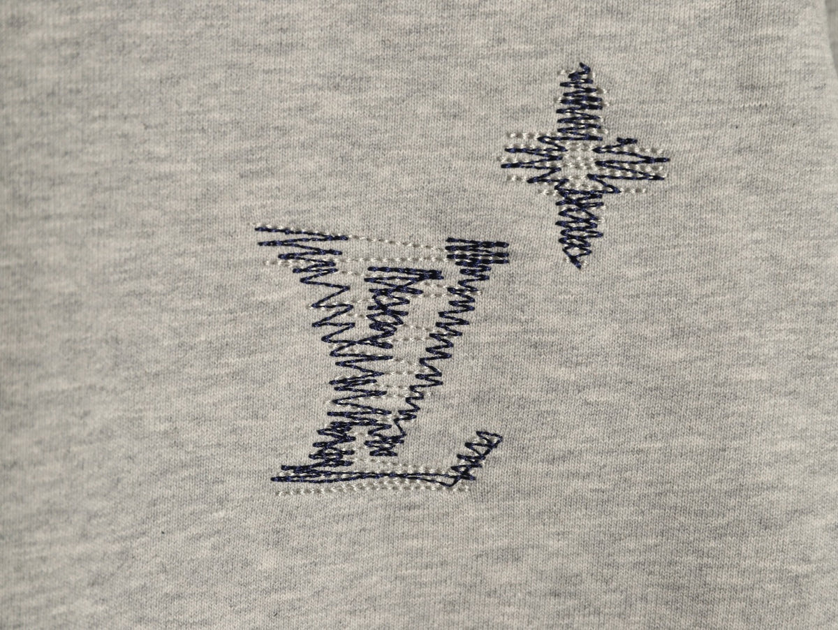 Louis Vuitton Sketch-Style Monogram Zip Hoodie - Light Gray