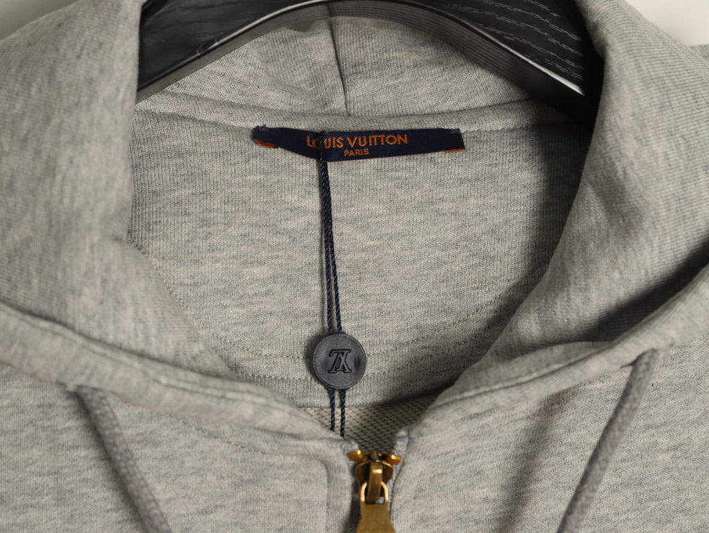 Louis Vuitton Sketch-Style Monogram Zip Hoodie - Light Gray