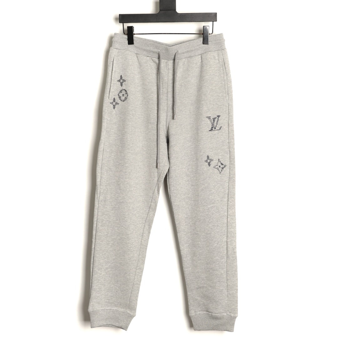 Louis Vuitton Sketch-Style Monogram Drawstring Trousers - Light Gray