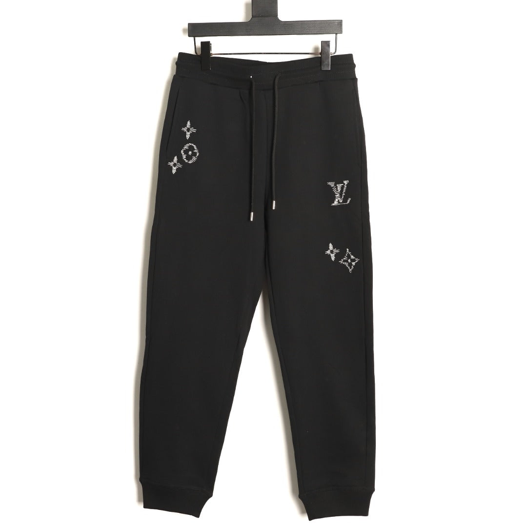 Louis Vuitton Sketch-Style Monogram Drawstring Trousers - Black