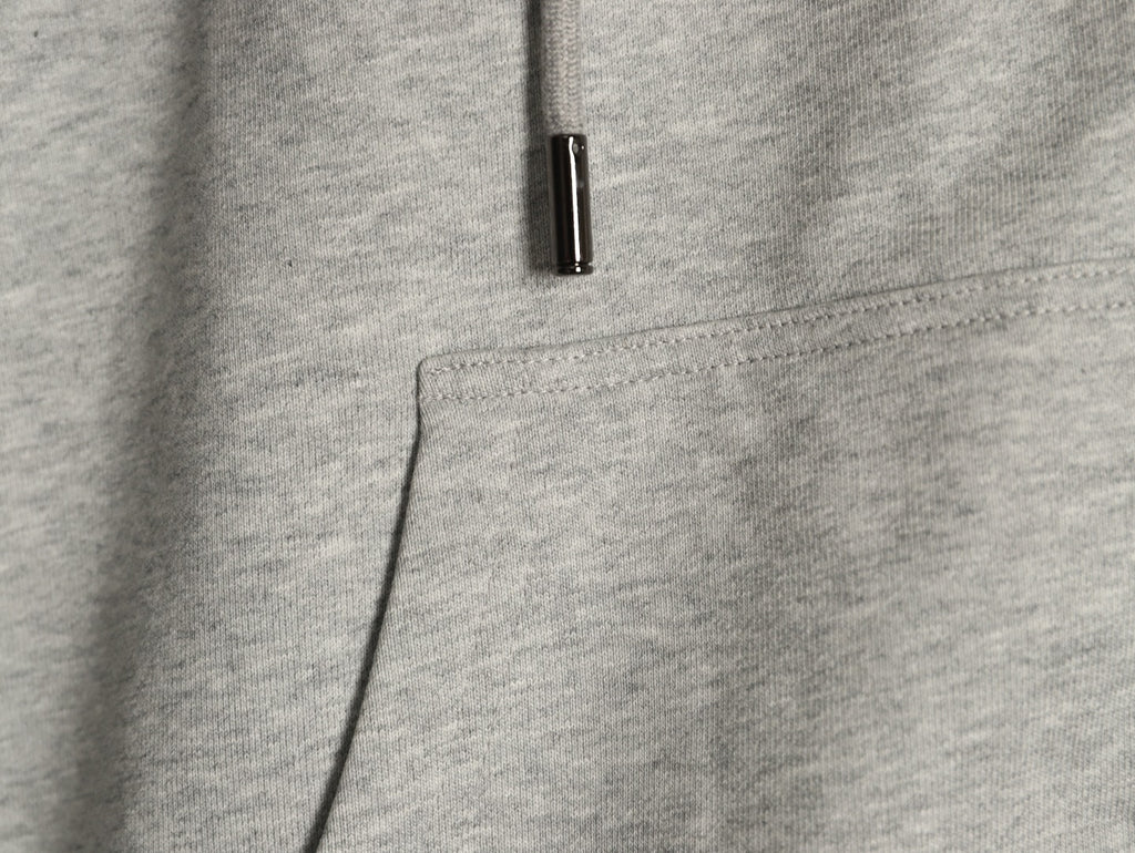 Burberry Logo-Detail Check-Panel Hooded Zip Jacket - Light Gray