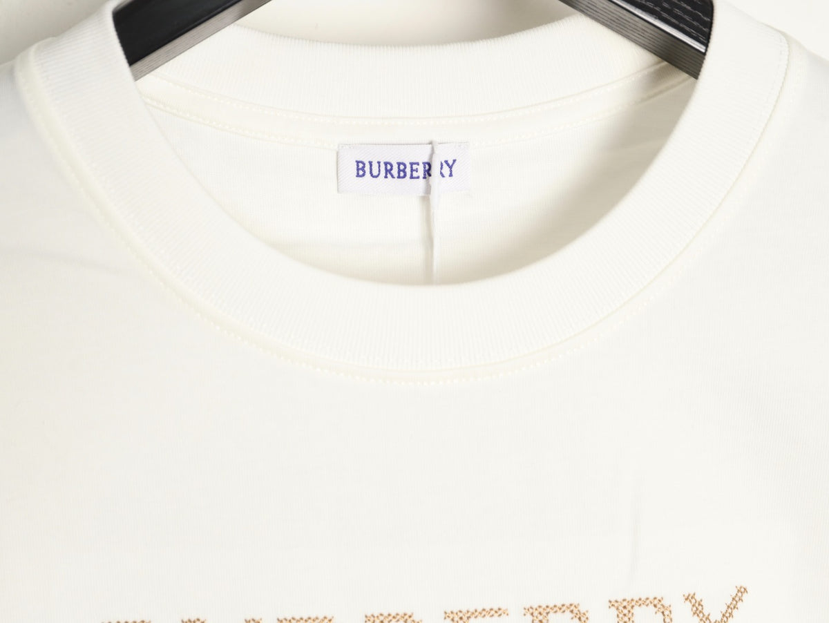 Burberry Check Equestrian Graphic Long-Sleeve Top - Cream
