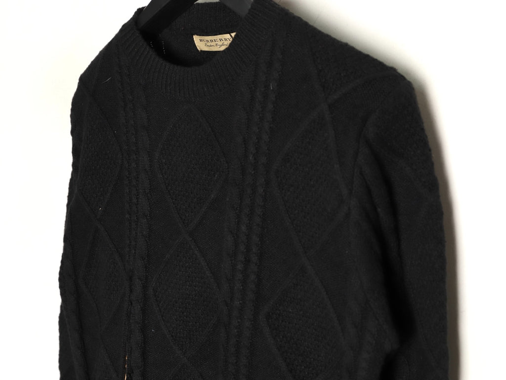 Burberry Layered-Look Check-Detail Crewneck Sweater - Black
