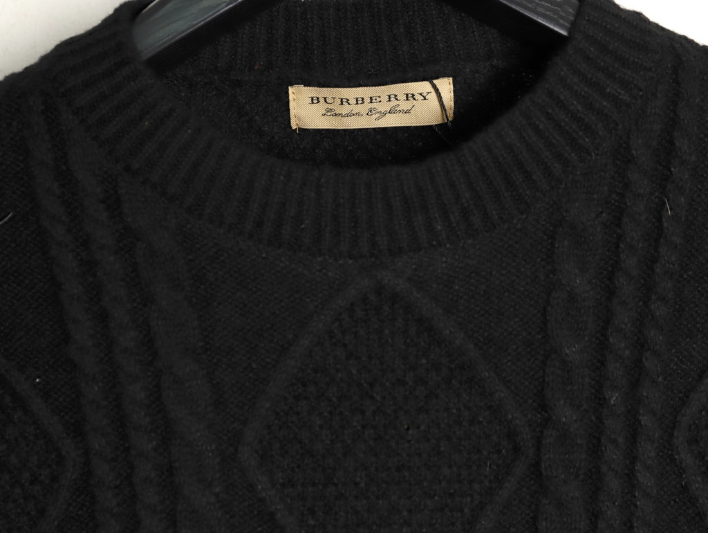 Burberry Layered-Look Check-Detail Crewneck Sweater - Black