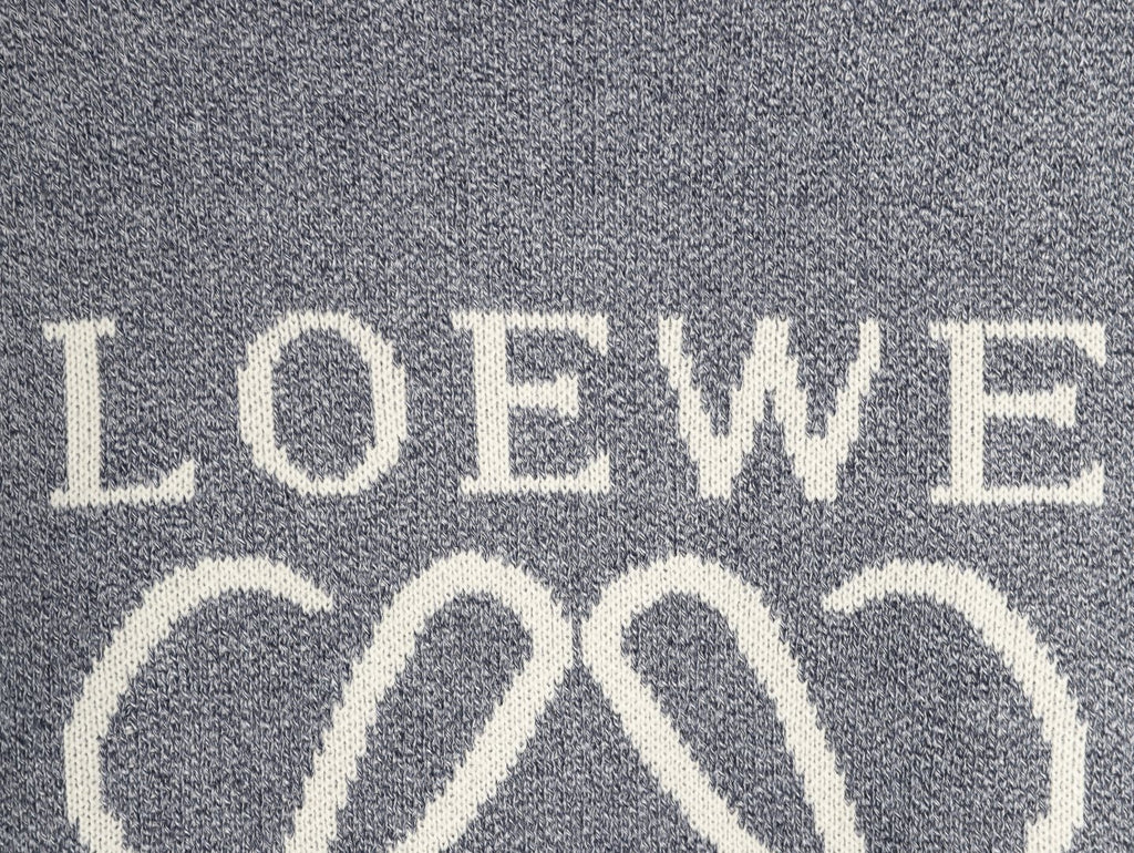 Loewe Anagram and Lettering Crewneck Knit Sweater - Gray