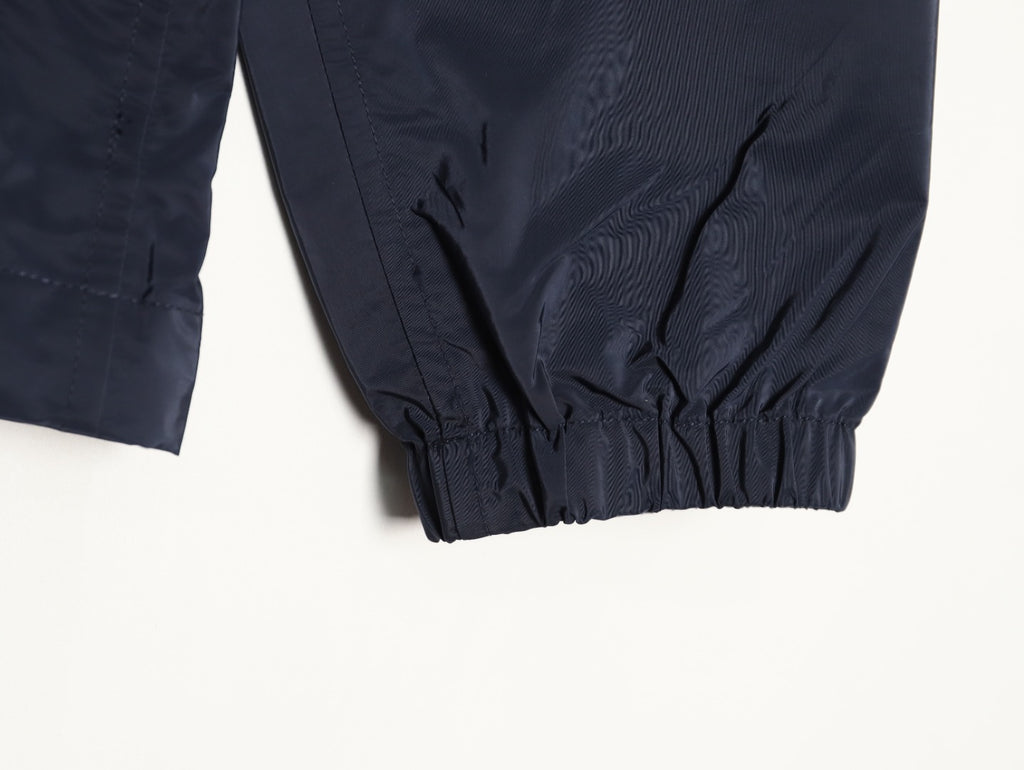 Burberry Flocked Equestrian Knight Embroidered Hooded Jacket - Dark Navy