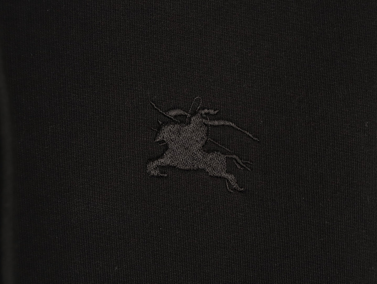 Burberry Check Tape Pullover Hoodie - Black