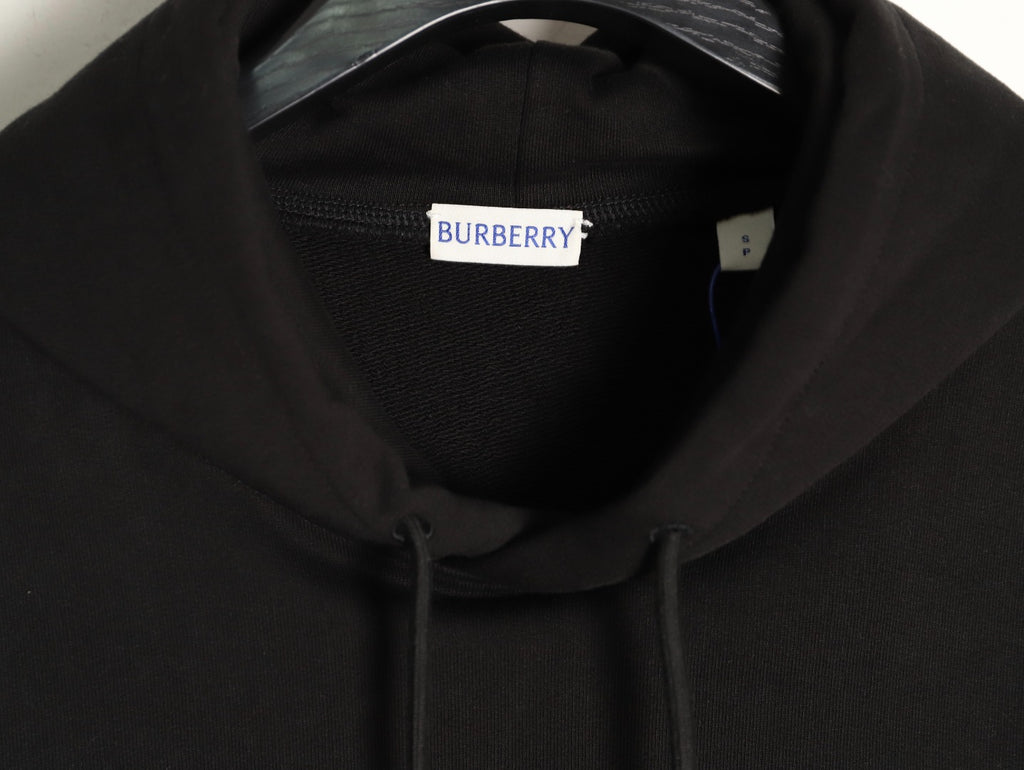 Burberry Check Tape Pullover Hoodie - Black