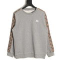 Burberry Check Tape Crewneck Sweatshirt - Gray