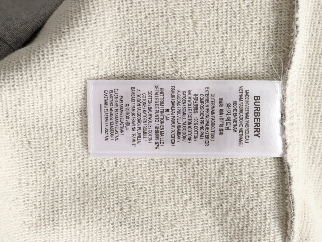 Burberry Check Tape Crewneck Sweatshirt - Gray