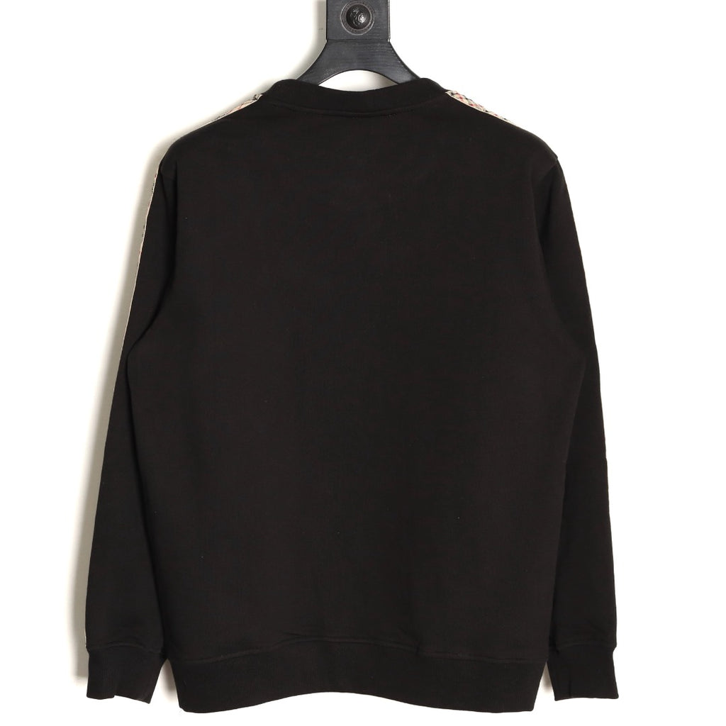 Burberry Check-Trim Crewneck Sweatshirt - Black