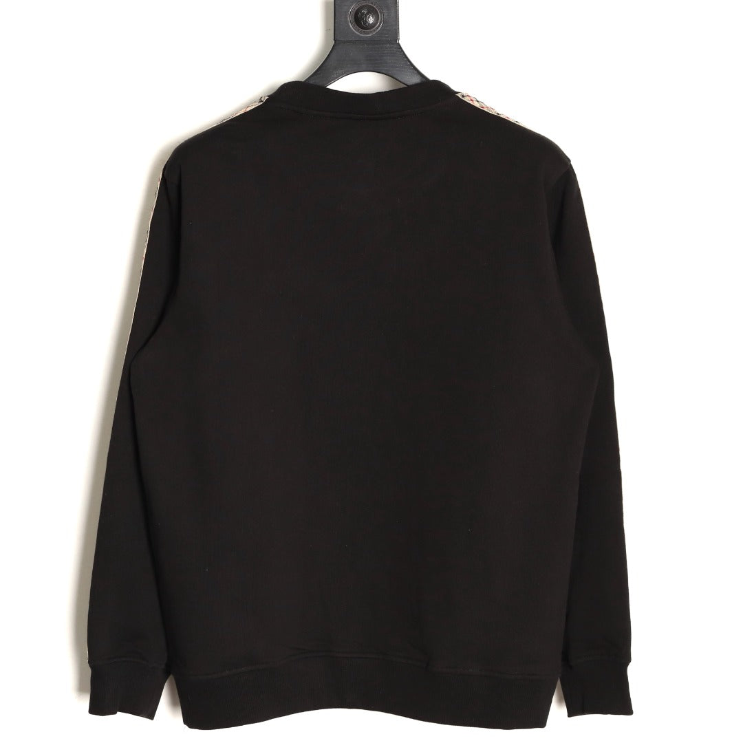 Burberry Check-Trim Crewneck Sweatshirt - Black