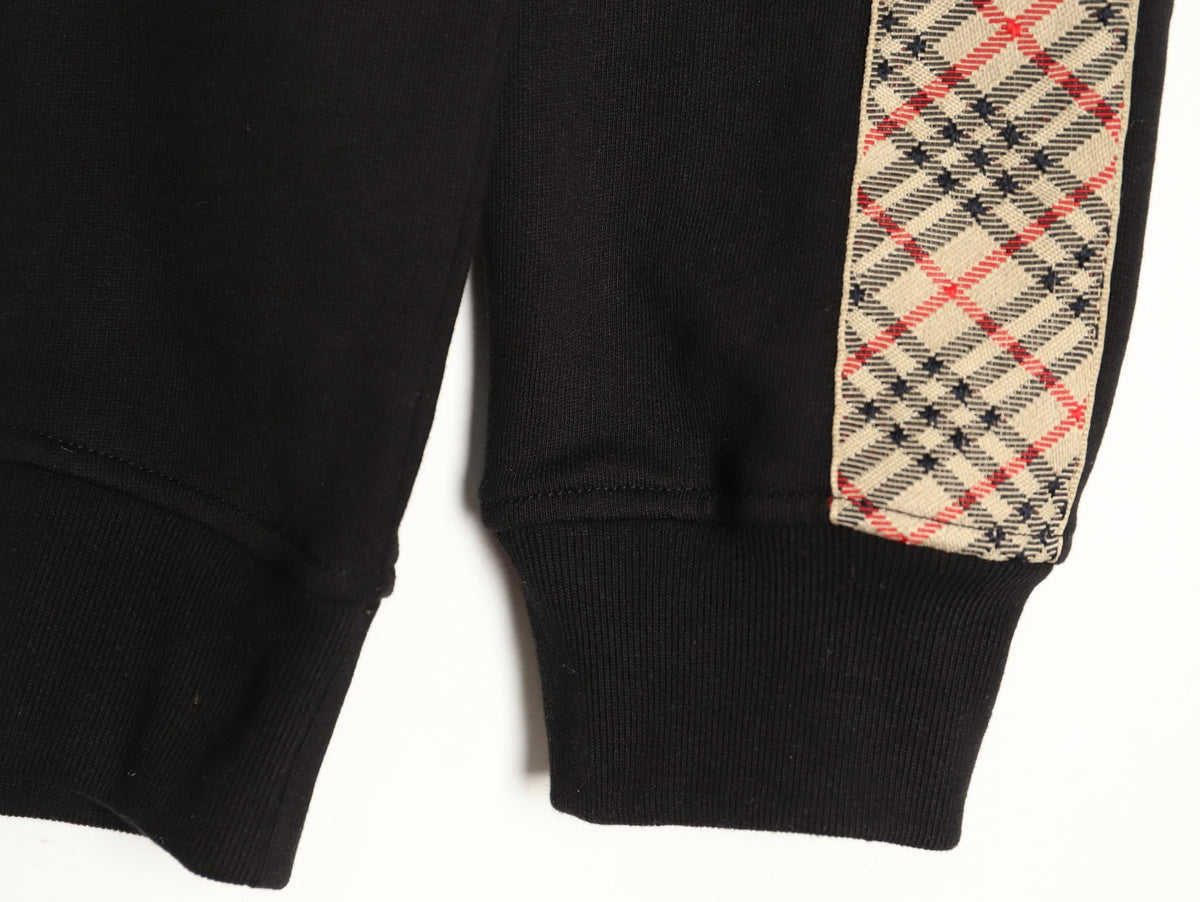 Burberry Check-Trim Crewneck Sweatshirt - Black