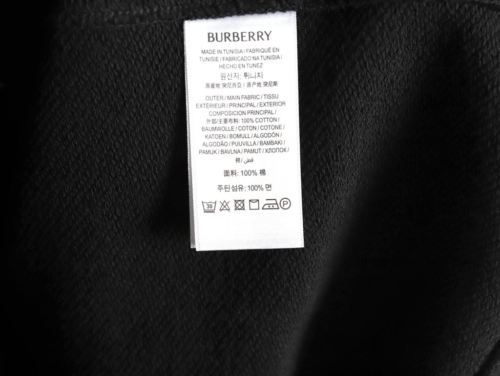 Burberry Oval Equestrian Back-Graphic Zip Hoodie - Black