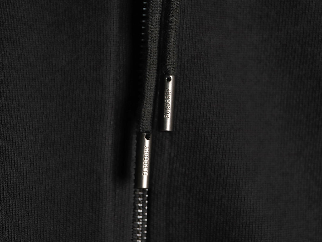 Burberry Oval Equestrian Back-Graphic Zip Hoodie - Black