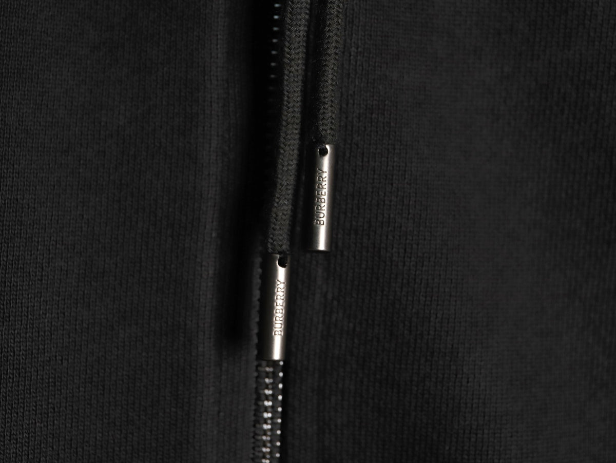 Burberry Oval Equestrian Back-Graphic Zip Hoodie - Black
