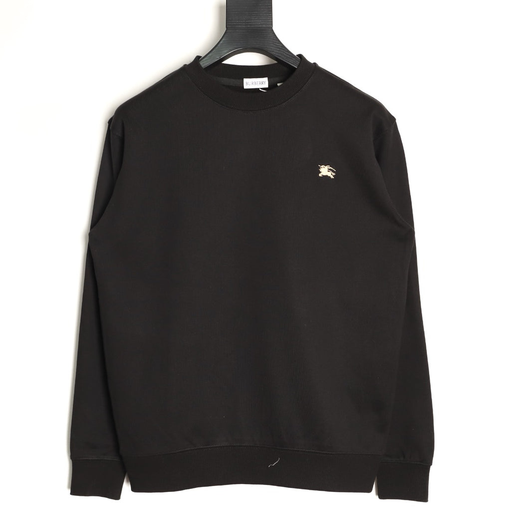 Burberry Oval Equestrian Back-Graphic Crewneck Sweatshirt - Black