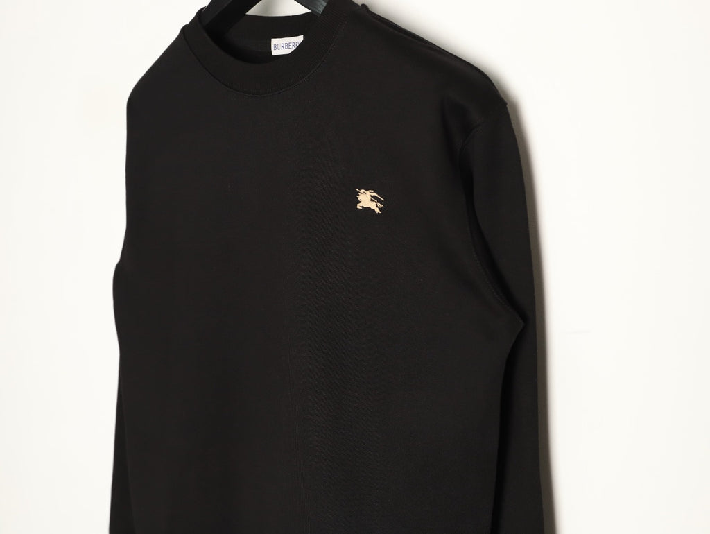 Burberry Oval Equestrian Back-Graphic Crewneck Sweatshirt - Black