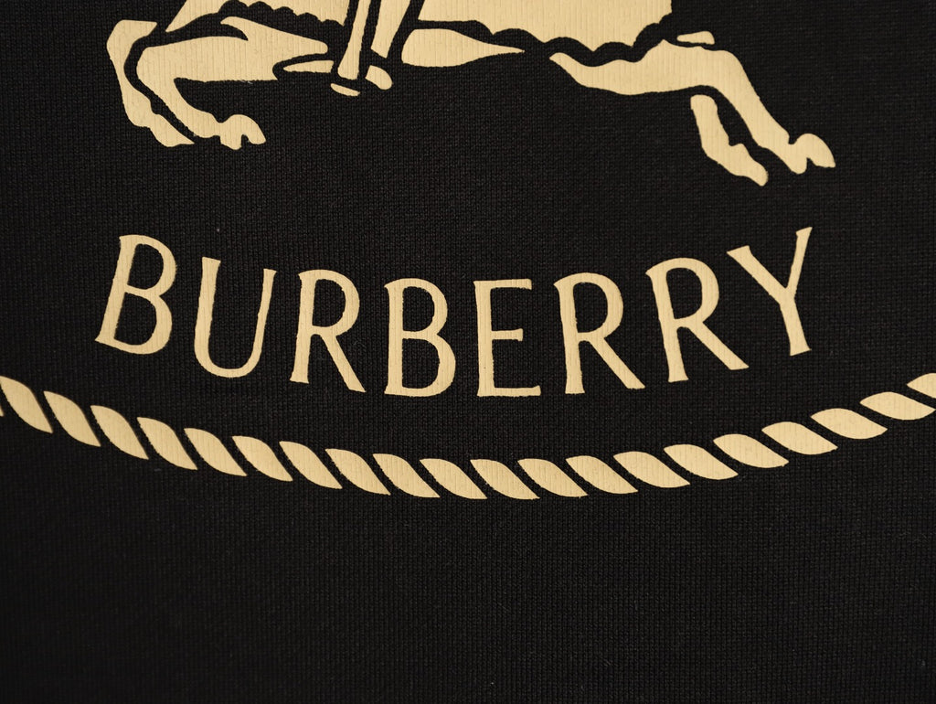Burberry Oval Equestrian Back-Graphic Crewneck Sweatshirt - Black