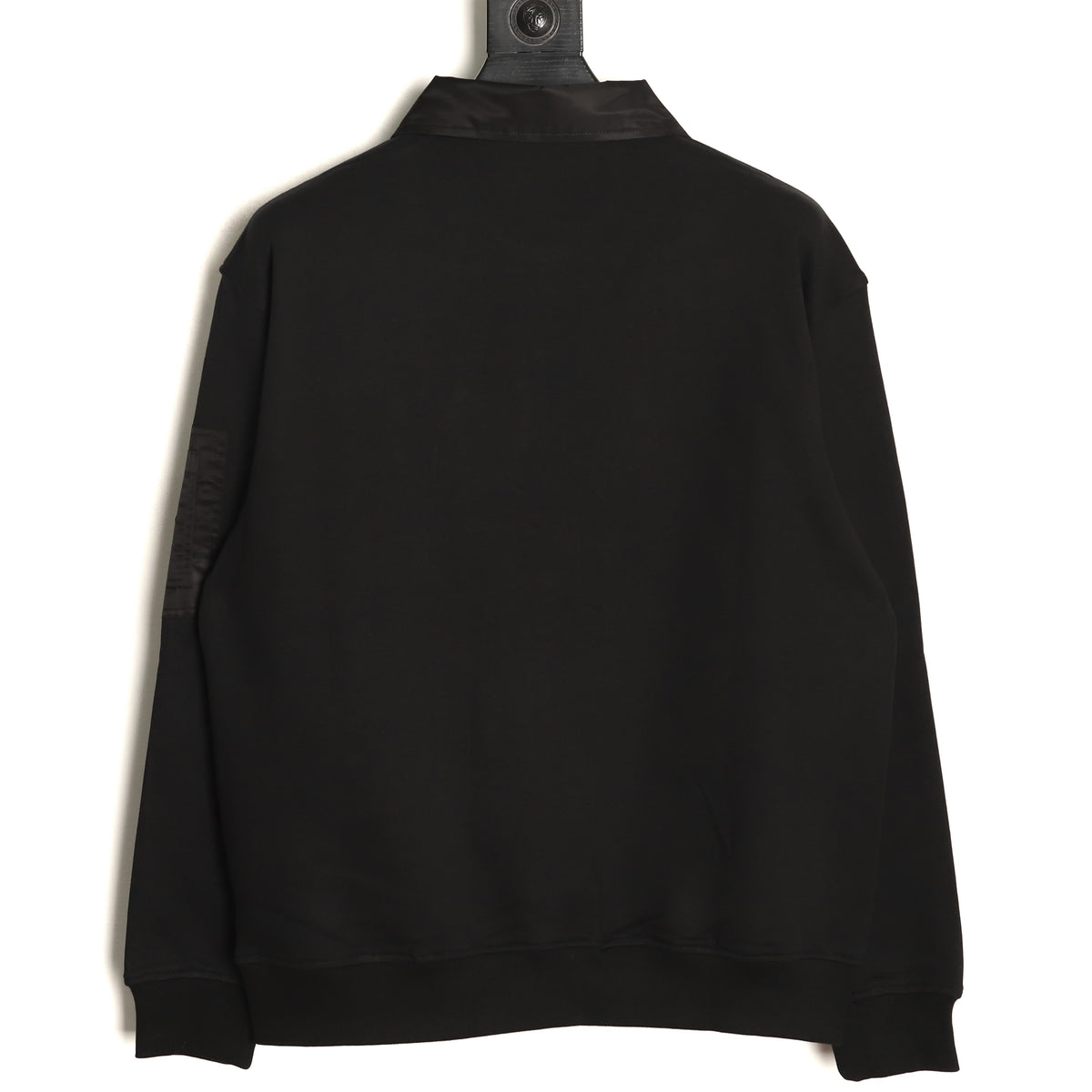 Prada Logo-Detail Collared Half-Zip Sweatshirt - Black