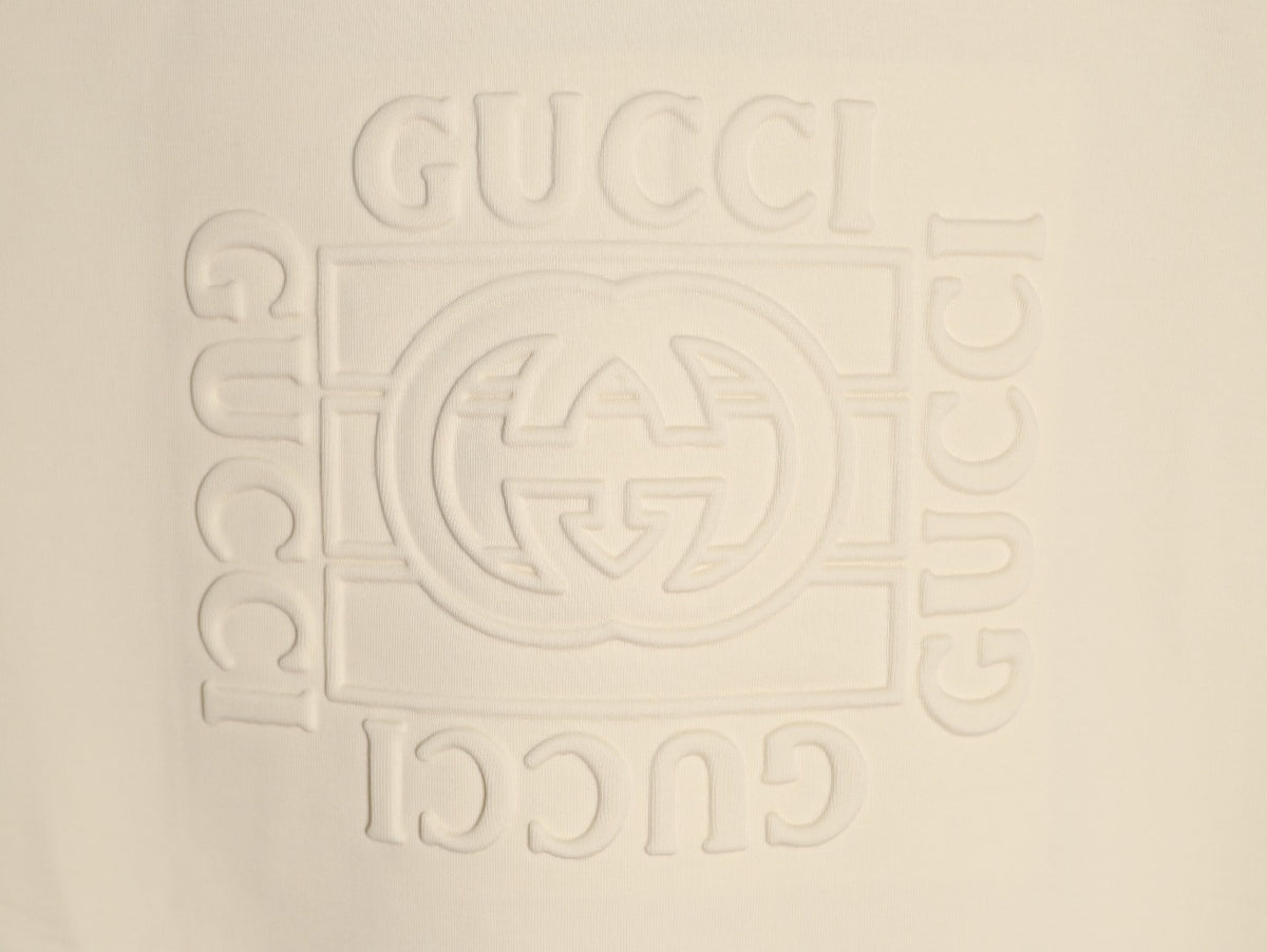 Gucci Interlocking G and Lettering Crewneck Sweatshirt - Cream