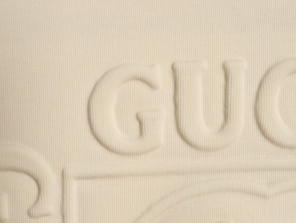 Gucci Interlocking G and Lettering Crewneck Sweatshirt - Cream