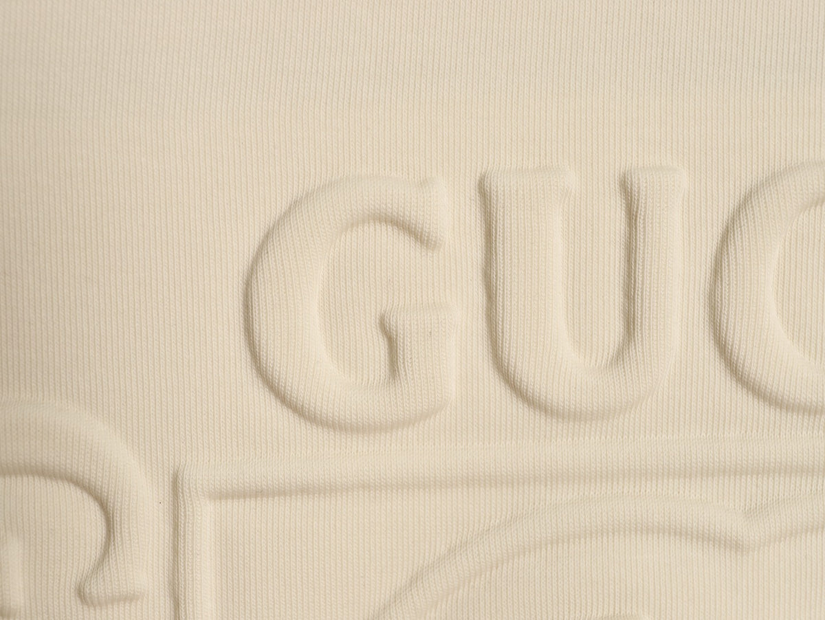 Gucci Interlocking G and Lettering Crewneck Sweatshirt - Cream