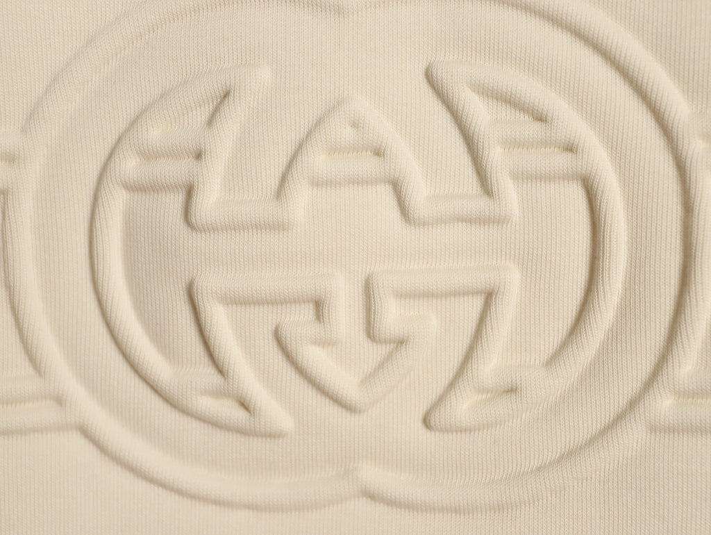 Gucci Interlocking G and Lettering Crewneck Sweatshirt - Cream