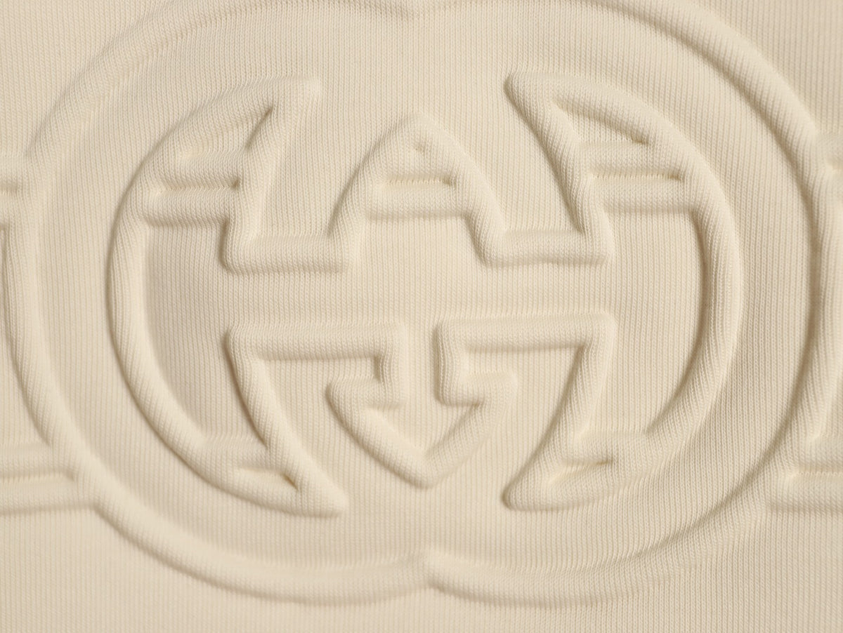 Gucci Interlocking G and Lettering Crewneck Sweatshirt - Cream