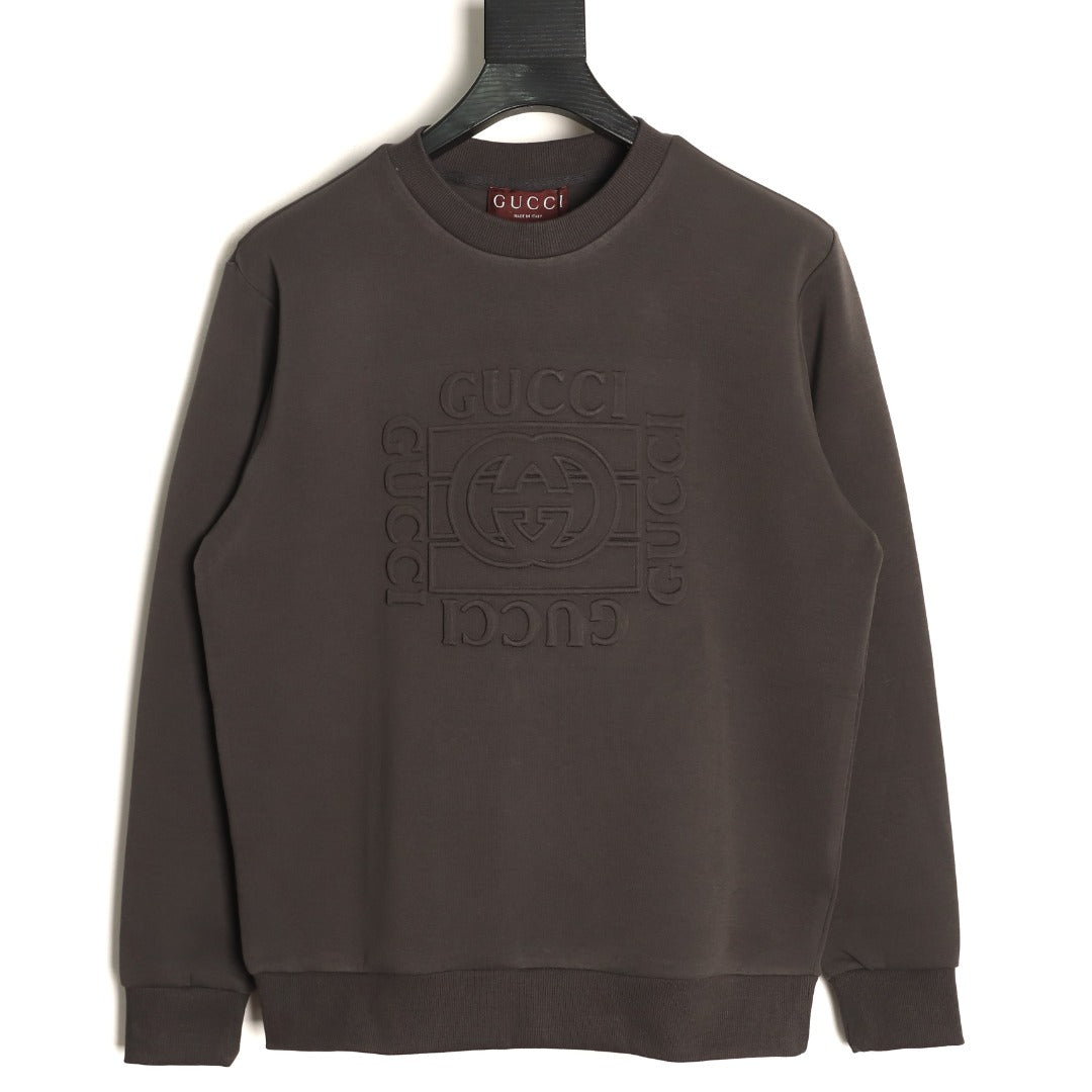 Gucci Interlocking G and Lettering Crewneck Sweatshirt - Dark Charcoal