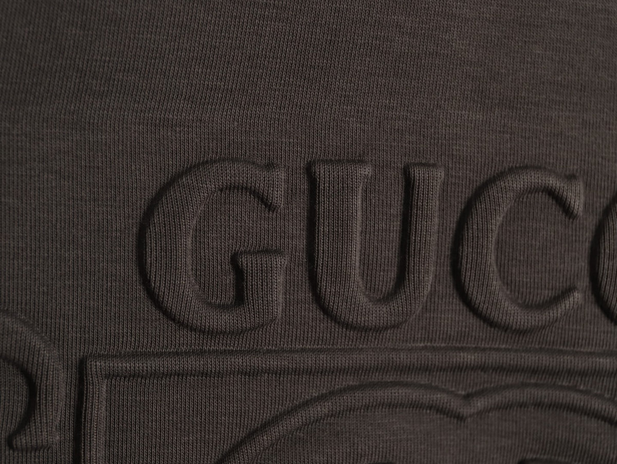 Gucci Interlocking G and Lettering Crewneck Sweatshirt - Dark Charcoal
