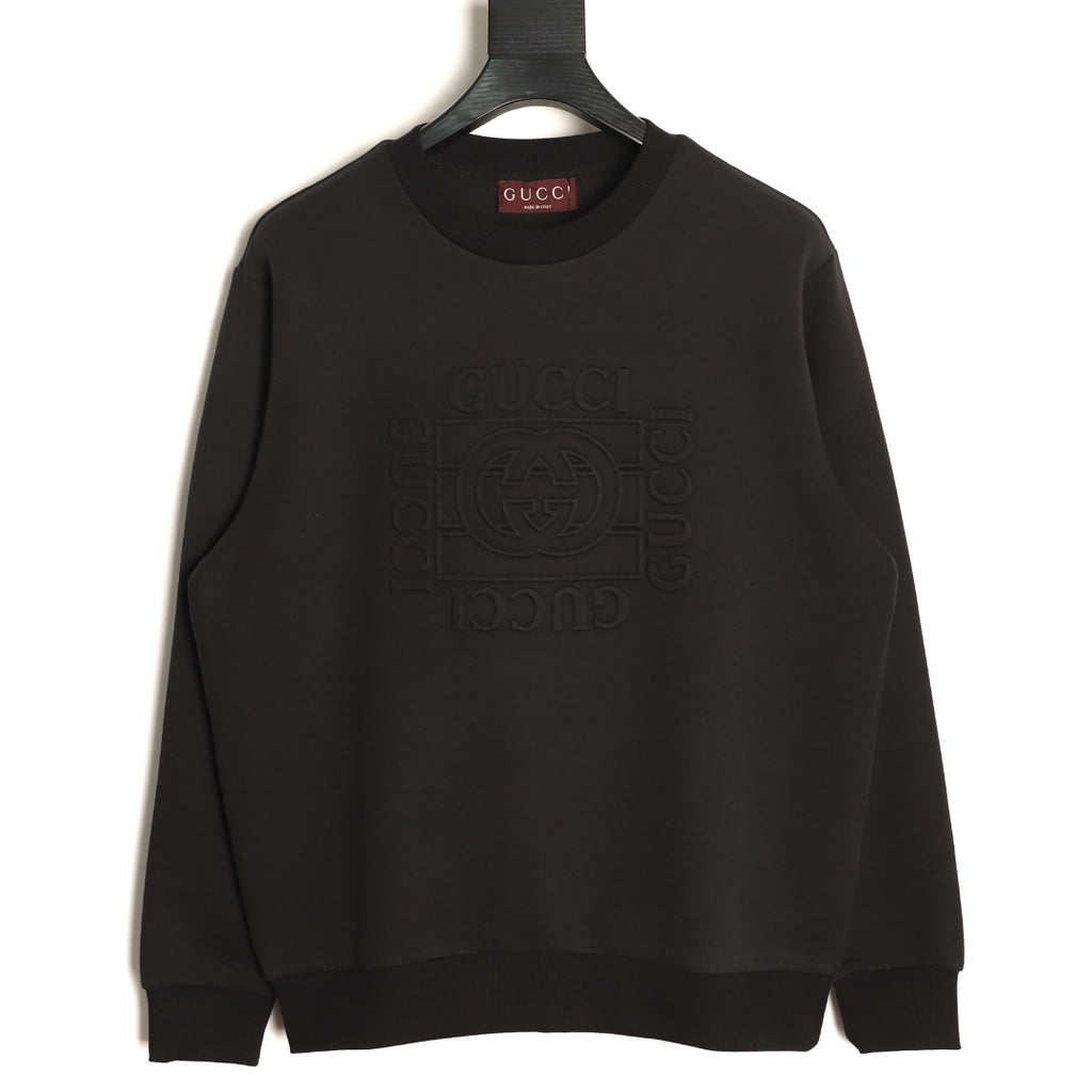 Gucci Interlocking G and Lettering Crewneck Sweatshirt - Black