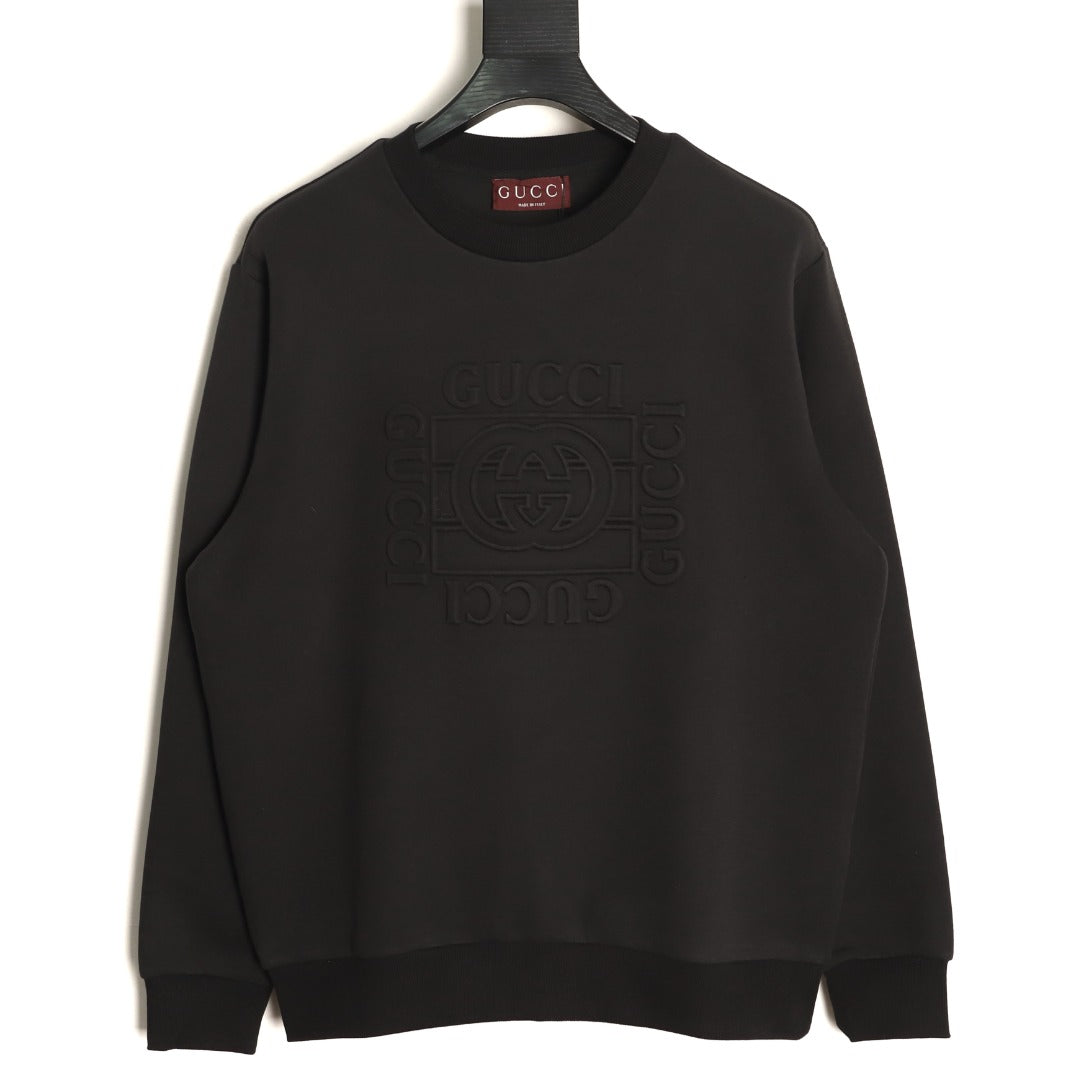 Gucci Interlocking G and Lettering Crewneck Sweatshirt - Black