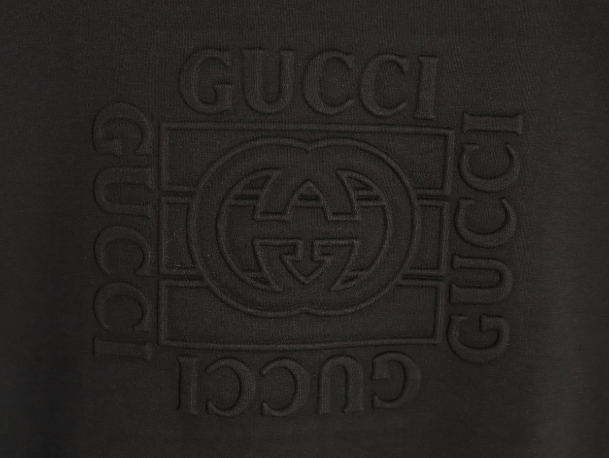 Gucci Interlocking G and Lettering Crewneck Sweatshirt - Black