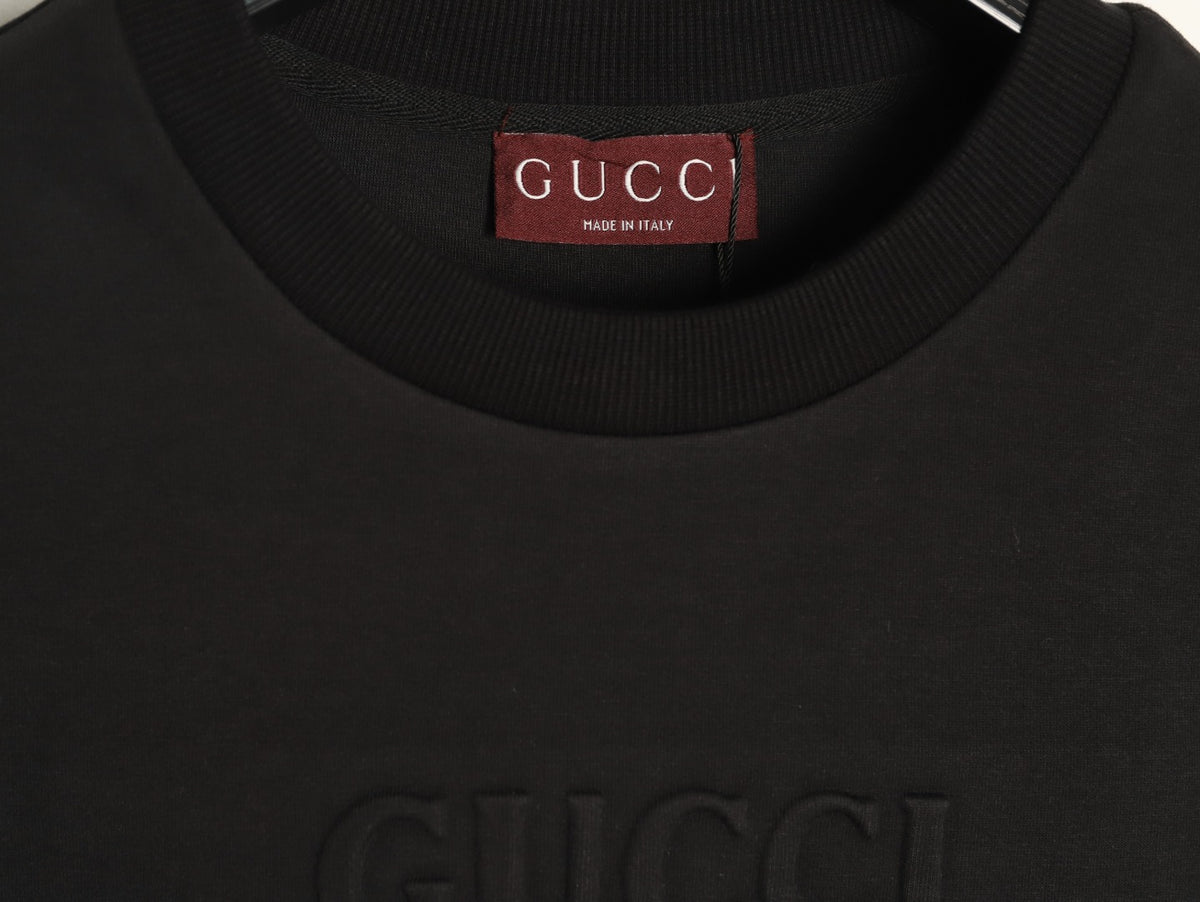 Gucci Interlocking G and Lettering Crewneck Sweatshirt - Black