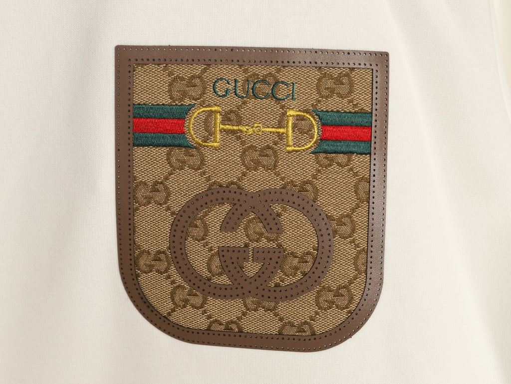Gucci Monogram-Style Pocket-Patch Crewneck Sweatshirt - Cream