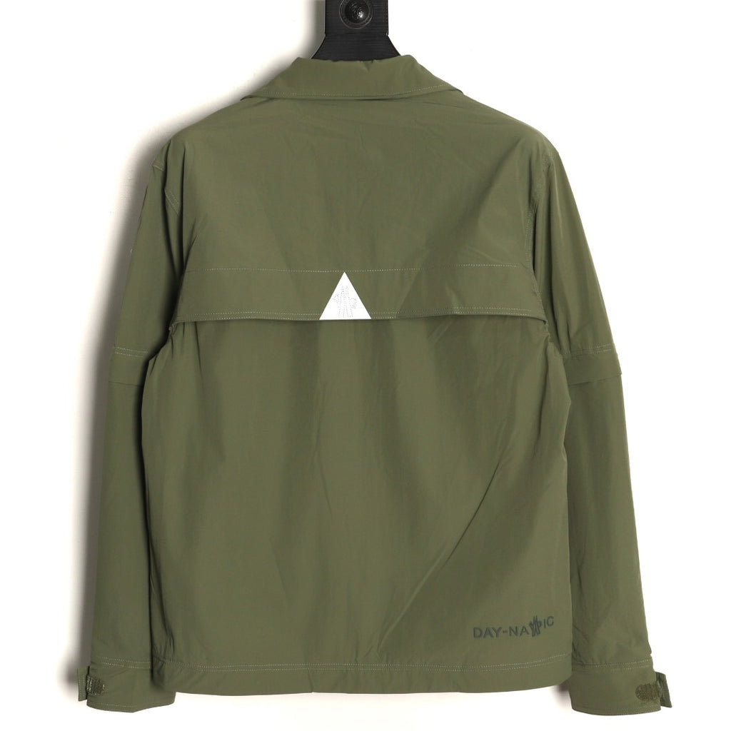 Moncler Utility Shirt-Collar Jacket - Olive Green