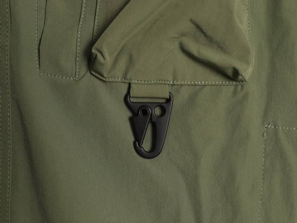 Moncler Utility Shirt-Collar Jacket - Olive Green