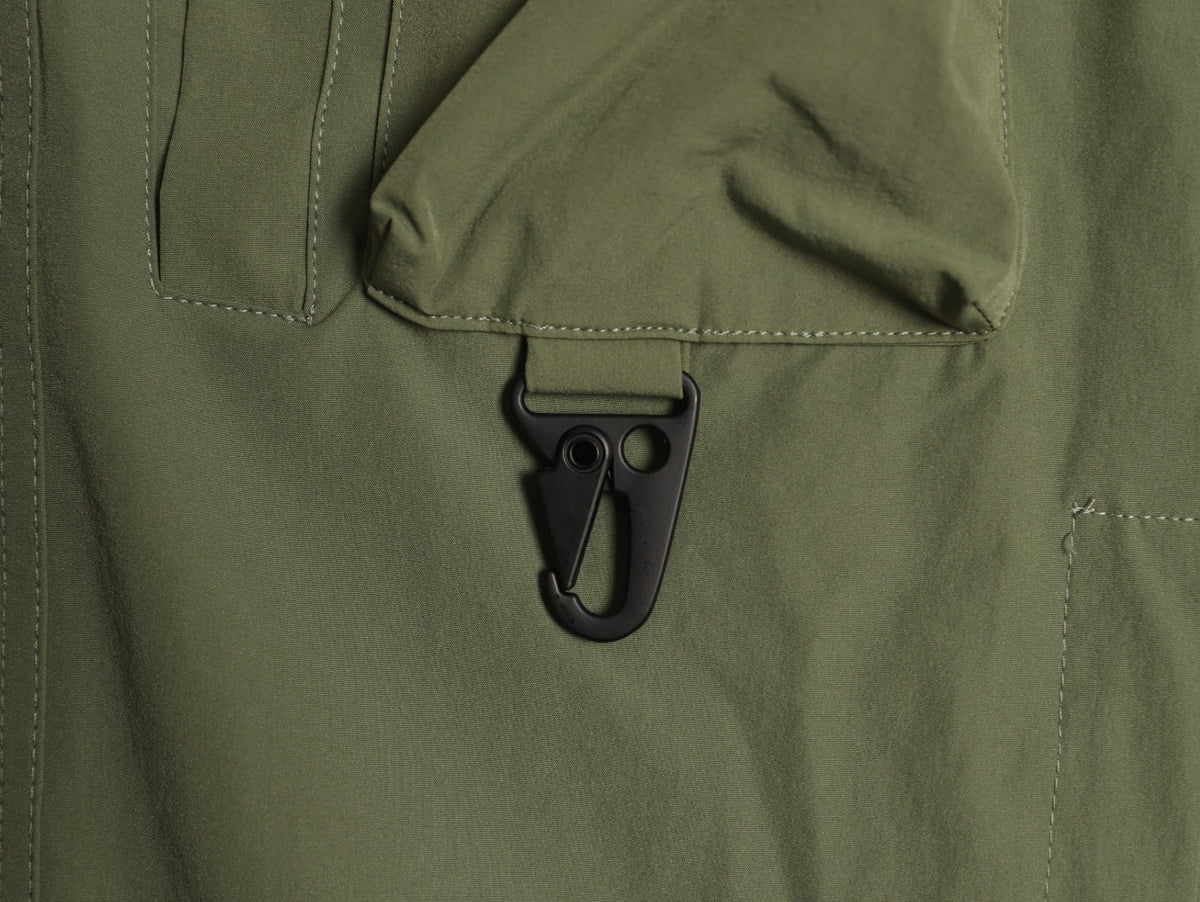 Moncler Utility Shirt-Collar Jacket - Olive Green