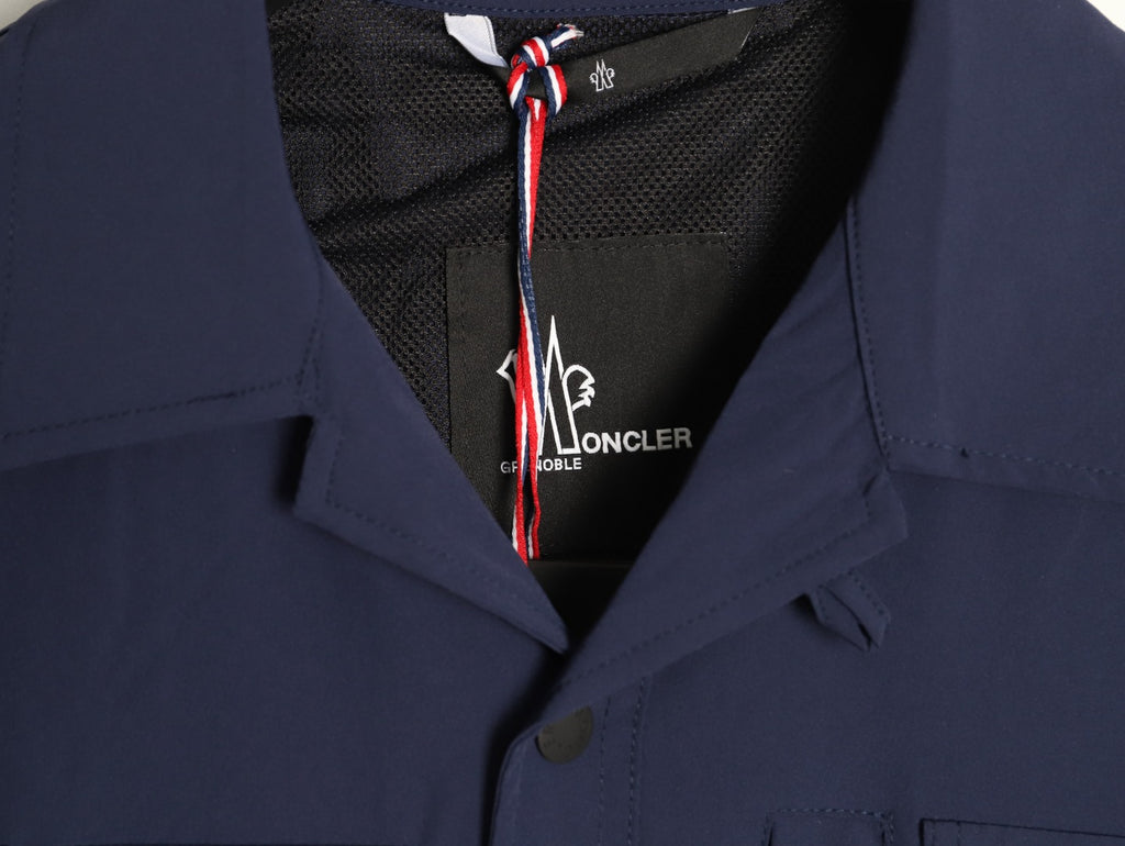 Moncler Utility Shirt-Collar Jacket - Navy