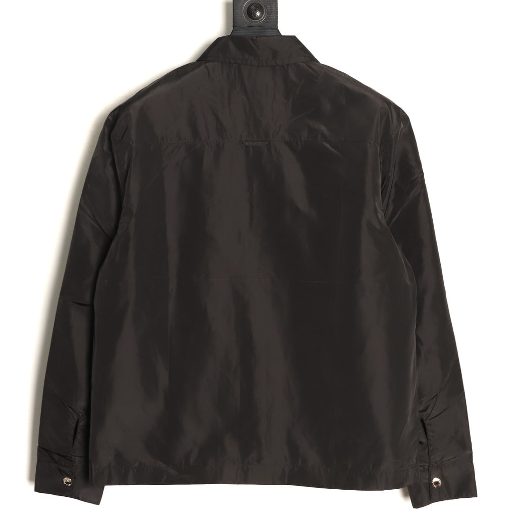 Prada Triangle-Emblem Pocket-Detail Zip Jacket - Black